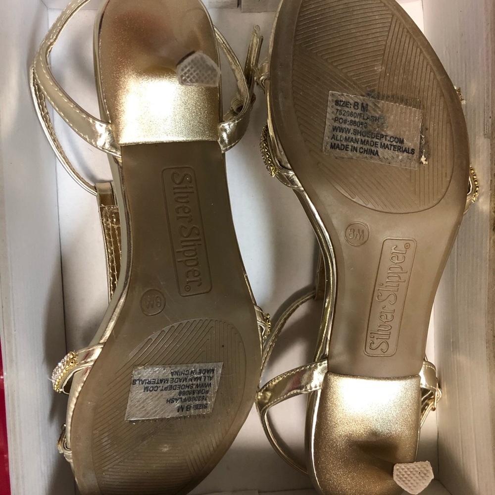 Gold Strap Kitten Heel